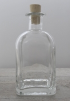 Viereckflasche, ca. 350 ml mit Korken