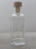 Sechskantflasche,  ca. 125 ml mit Griffkorken, klar