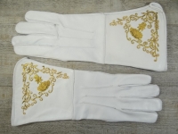 weiße Lederhandschuhe mit Palmetto SC