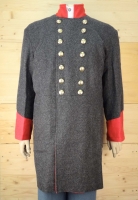 CS Frock Coat dunkelgrau, 2 reihig, rote Aufschlge, 14 CSA Knpfe