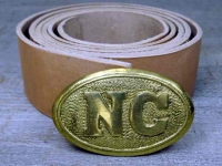 Koppel natur mit NC oval Vollmessing Schliee, Material: Koppel Leder, Schliee Messing