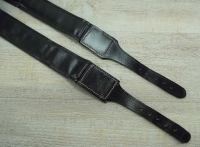Patronentaschenriemen, Leinenoptik geteert mit schwarzen Lederenden, Material: 100% Baumwolle beschichtet, Leder
