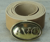 Koppel natur mit AVC Schliee, Material: Koppel Leder, Schliee Messing gestanzt bleigefllt