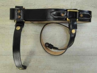 Sbelkoppel andere Epochen, schwarz, wird angefertig, Lnge und Schliee whlbar. Material: Koppel Leder, Schliee Messing