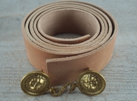 Koppel mit franzsischer Offiziers Hussaren Schliee, natur, Material: Koppel Leder, Schliee Messing