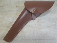 Holster linke Hand russet/braun, Material: Leder, Verschluknopf Messing