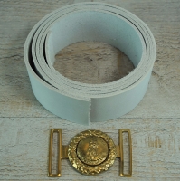 CS Koppel mit 2 teiliger Virginia Schliee, off-white, Lnge auswhlbar, Material: Koppel Leder, Schliee Messing