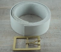Koppel mit Forked Tongue Schliee, rohwei, Material: Koppel Leder, Schliee Messing