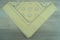 Halstuch beige/wei, ca. 55cm x 55cm, 100% Baumwolle