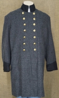 CS Frock Coat dunkelgrau, 2 reihig, schwarze Aufschlge, 14 CSA Knpfe, 100% Wolle, Futter 100% Baumwolle