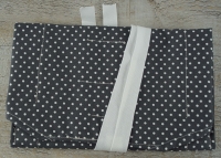 Wasch Tasche grau/weiße Punkte