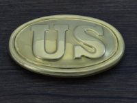 Schliee US oval, 3 Haken fr Linkshnder, Material: Messing gestanzt, bleigefllt