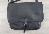 US Brotbeutel, Offiziers Haversack, Optik geteert, Material: 100% Baumwolle, Lederriemen mit Eisenschliee