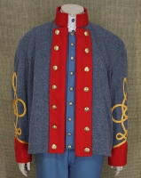 CS Shell Jacket Mayor bis Colonel, hellgrau, rote Aufschlge, 14 CSA Knpfe, doppelreihig, Oberstoff: reine Wolle, Futter: 100% Baumwolle