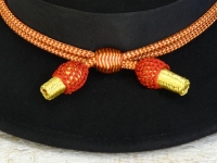 Hutkordel Offizier rot / gold, Baumwolle mit Metallfaser
