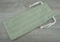 Besteck Beutel / Tasche grn/blau/wei gestreift, Mae: ca. 26 cm x 11cm, Material: 100% Baumwolle