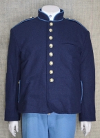 US NY Shell Jacket dunkelblau, Waffenfarbe hellblau paspeliert, Oberstoff: reine Wolle, Futter: 100% Baumwolle