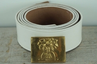 Koppel wei mit South Carolina Vollmessing Schliee, Material: Koppel Leder, Schliee Messing