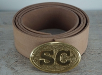 Koppel natur mit South Carolina Vollmessing Schliee, Material: Koppel Leder, Schliee Messing