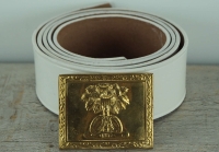 Koppel wei mit South Carolina Vollmessing Schliee, Material: Koppel Leder, Schliee Messing
