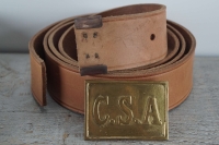 Koppel natur mit CSA Kasten Schliee und Beltkeeper, Material: Koppel Leder, Schliee + Beltkeeper Messing