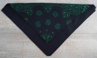 Halstuch schwarz/grn, ca. 55cm x 55cm, 100% Baumwolle