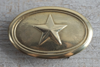 Schlie�e Texas oval, 3 feste Haken, Material: Messing