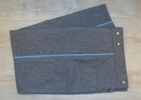 CS Hose hellgrau, mit schmalen blauen Streifen, 100% Wolle