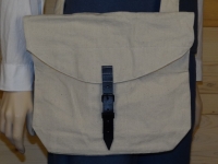 CS Brotbeutel, Haversack einfach, Material: 100% Baumwolle, Lederverschlu mit Eisenschnalle,