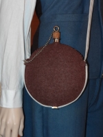 Feldflasche dunkelbraun, ca. 1,1 Liter, Material: Wollberzug, Verschlu Kork, Baumwollgurt, Flasche Edelstahl
