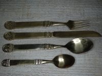 Offiziersbesteck, 4 teilig, Material: Bronze massiv